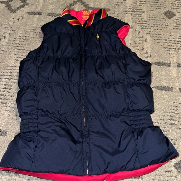 Ralph Lauren Girls Reversible Down Filled Puffer Vest size L (12/14) - Picture 1 of 7